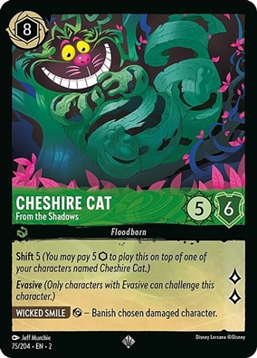 Cheshire Cat - From the Shadows (Super Rare) - Rise of the Floodborn 75/204 - Disney Locarcana